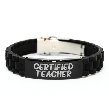 Funny Teacher Gifts from Friends for Men or Women Certified Teacher Graduation Unique Jewelry small / Black