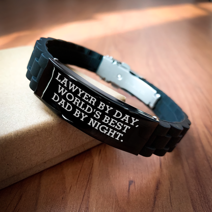 Lawyer by Day, World's Best Dad By Night., Funny Gift for Lawyers, Glide lock Clasp Bracelet, Father's Day Unique Gifts from Men - Image 2
