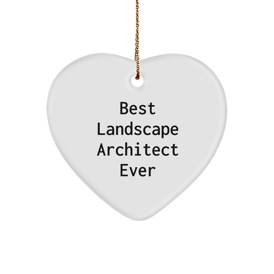 Best Landscape Architect Ever Heart Ornament, Funny Gifts from Friends for Landscape Architect, Christmas Unique Ornament small / White