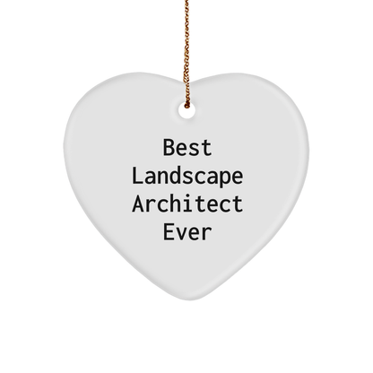 Best Landscape Architect Ever Heart Ornament, Funny Gifts from Friends for Landscape Architect, Christmas Unique Ornament - Image 1