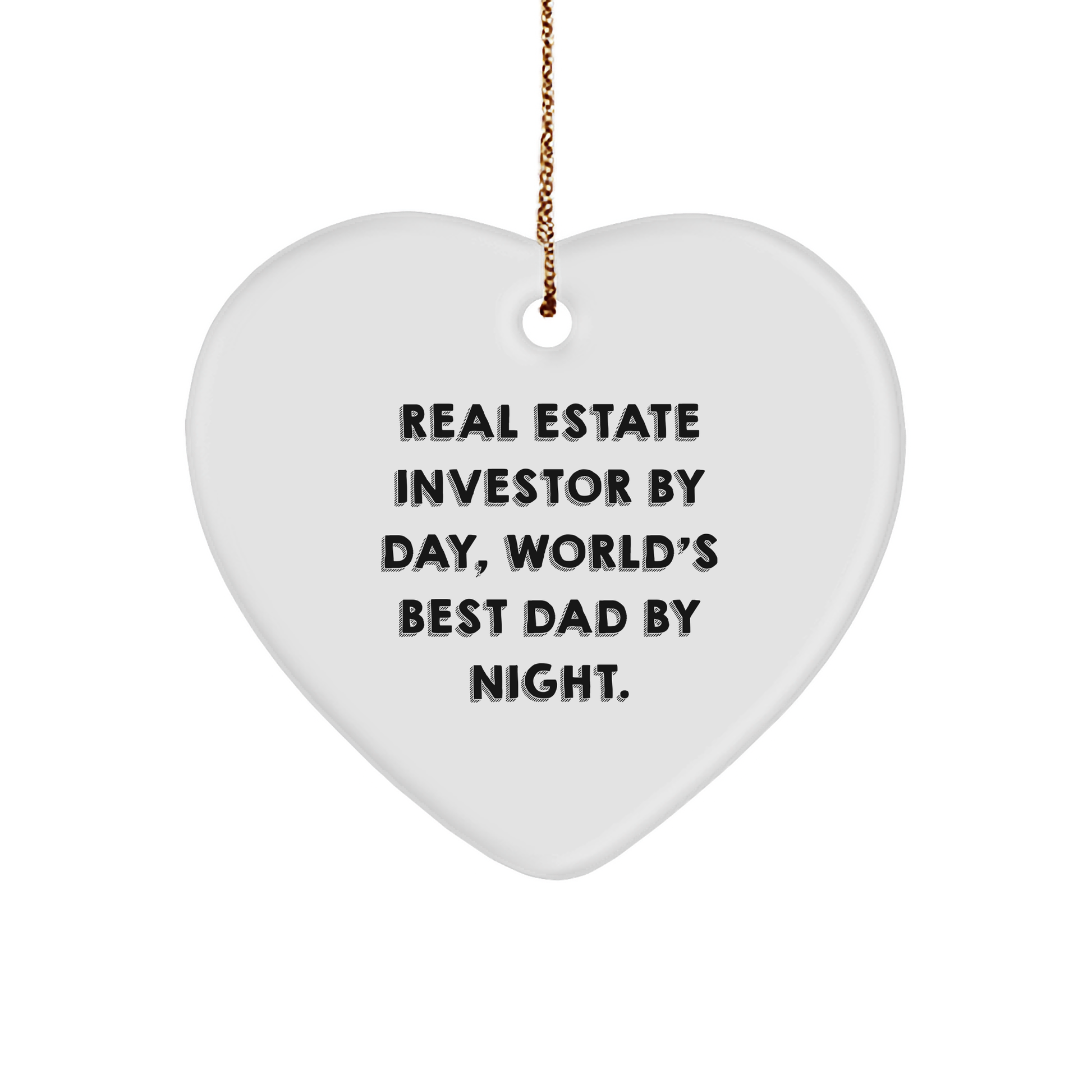 Real Estate Investor Gifts from Friends, Heart Ornament with Funny Quote, Christmas Unique Gifts for Him or Her - Image 1