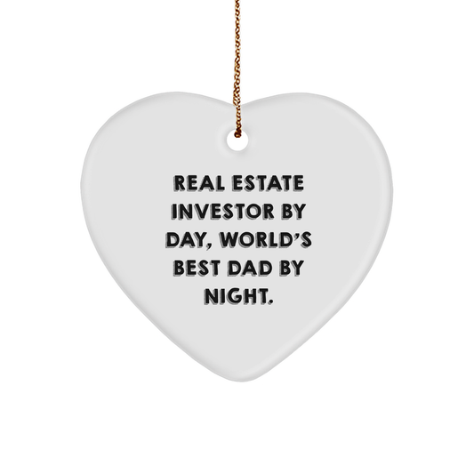 Real Estate Investor Gifts from Friends, Heart Ornament with Funny Quote, Christmas Unique Gifts for Him or Her - Image 1