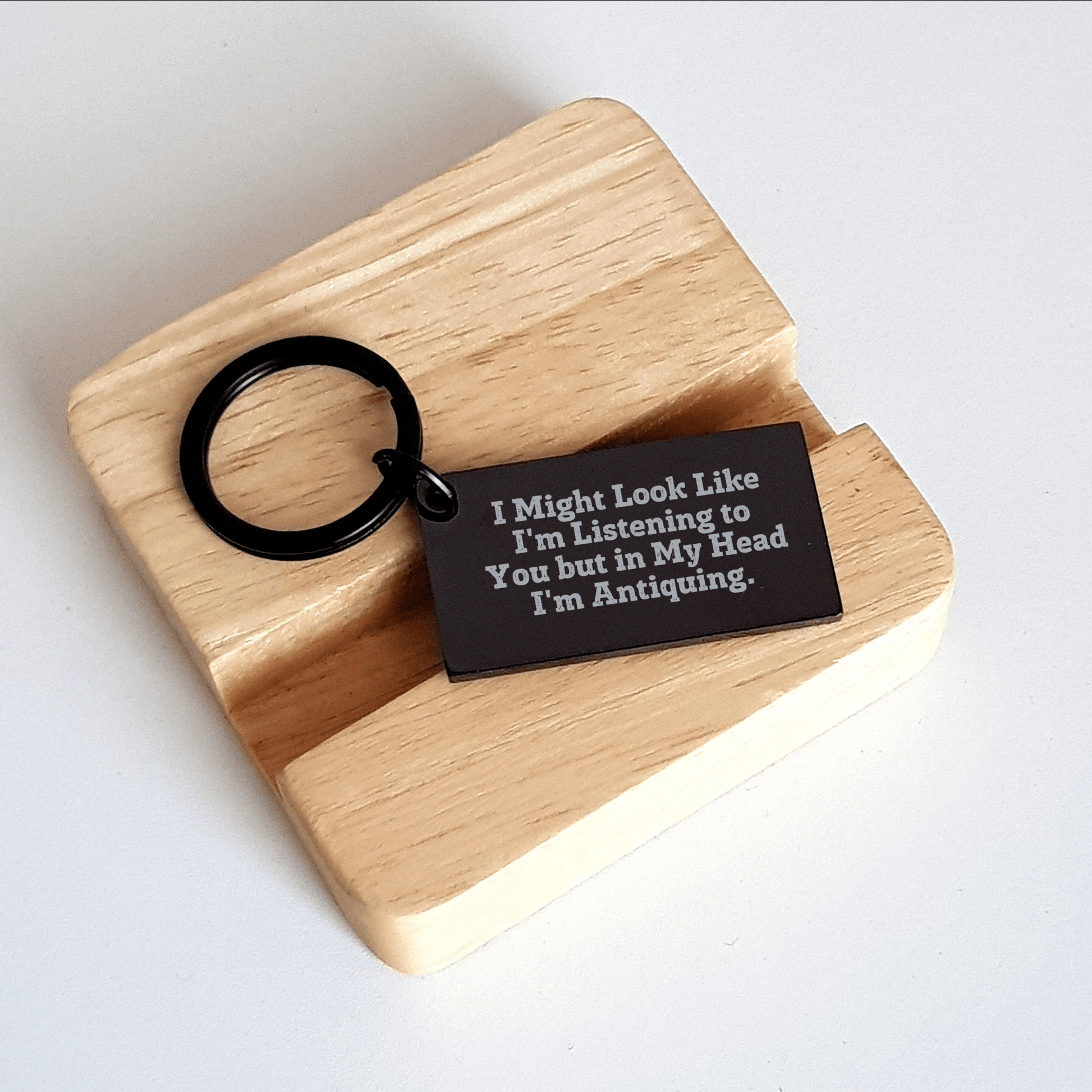 Antiquing Enthusiast's Keychain, Funny Quote, Black Stainless Steel, Father's Day Unique Gifts from Family to Antiquing Men small / Black