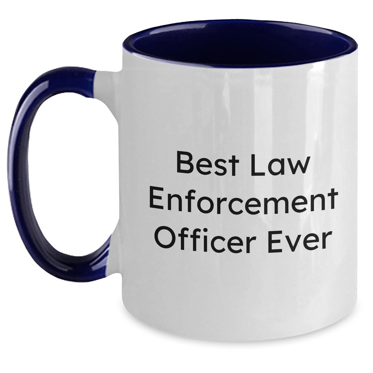 Funny Law Enforcement Officer Gifts for Mom, Best Two Tone Coffee Mugs with Inspirational Quote 'Best Law Enforcement Officer Ever', Gifts from Men to Law Enforcement Officer Mom on Mother's Day White/Navy / 11oz