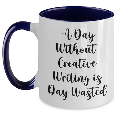 Creative Writing Lovers Two Tone Coffee Mug | Funny Creative Writing Gifts for Writers | Inspirational Father's Day Unique Gifts from Daughter or Son - Main