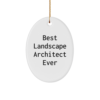 Landscape Architect Gifts from Best, Oval Ornament for Men, Women, Friends, Coworkers, Family, Christmas Unique Gifts small / White