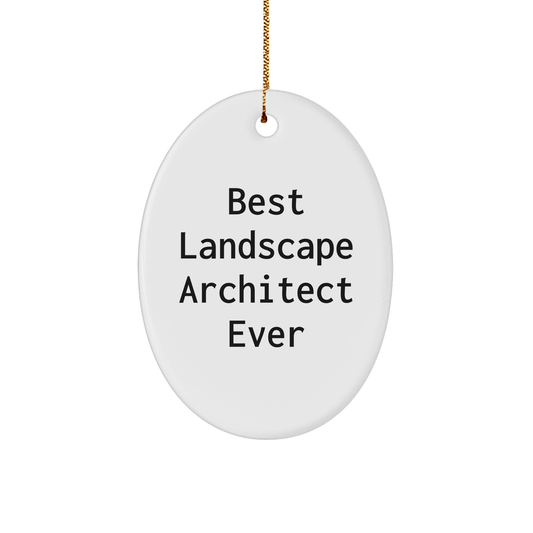 Landscape Architect Gifts from Best, Oval Ornament for Men, Women, Friends, Coworkers, Family, Christmas Unique Gifts small / White