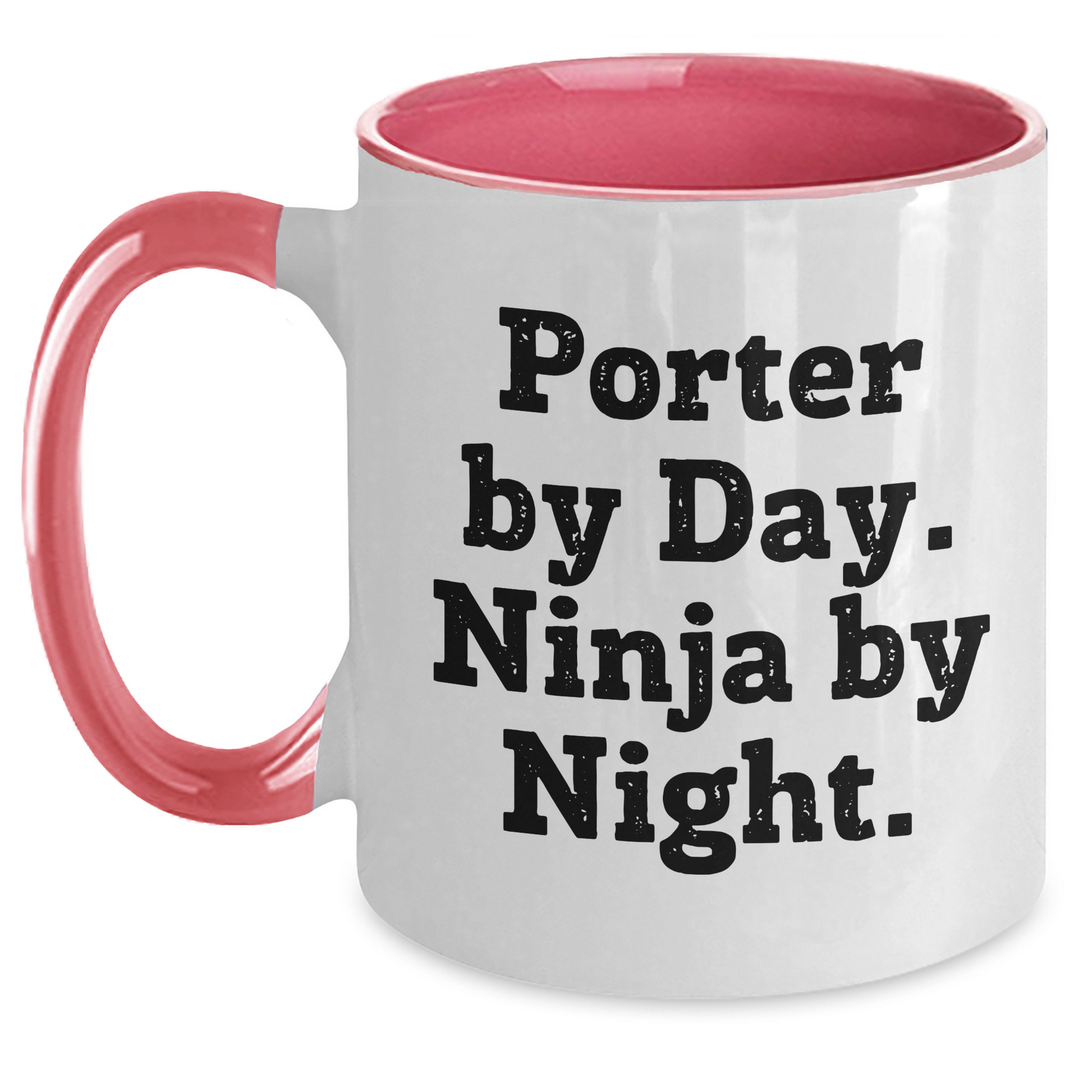 Porter By Day Funny Ninja By Night Two Tone Coffee Mug Gifts for Men on Father's Day - Main