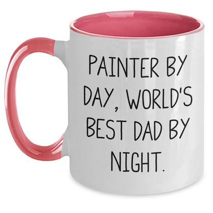 Painter Gifts, Funny Quote Two Tone Coffee Mug, Father's Day Unique Gifts from Men to Painter - Main