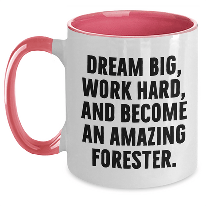 Forester Gifts from Friends and Family - Funny Quote Two Tone Coffee Mug for Mother's Day White/Pink / 11oz
