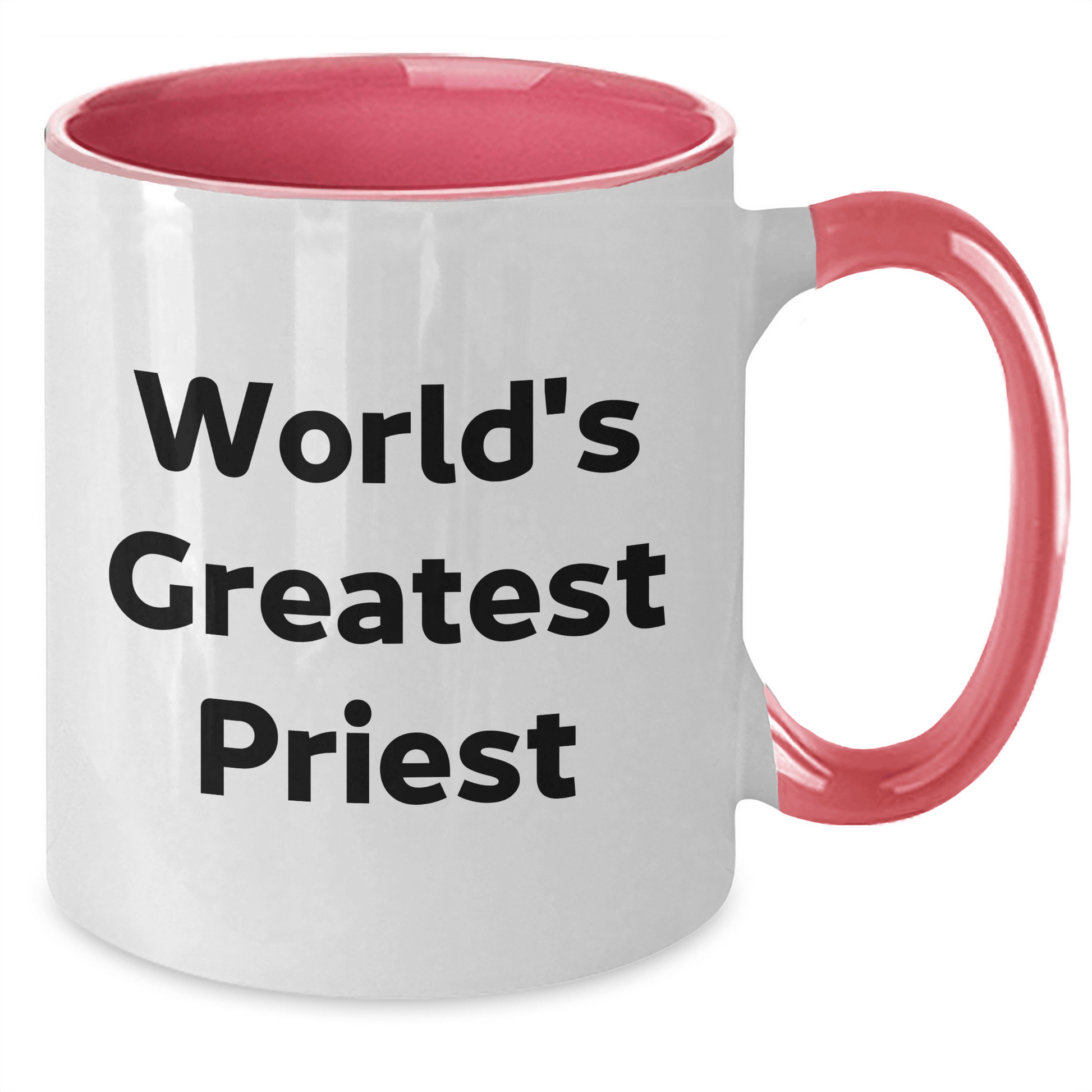 Funny Priest Gifts from Friends - 'World's Greatest Priest' Two Tone Coffee Mug for Men, Navy and White