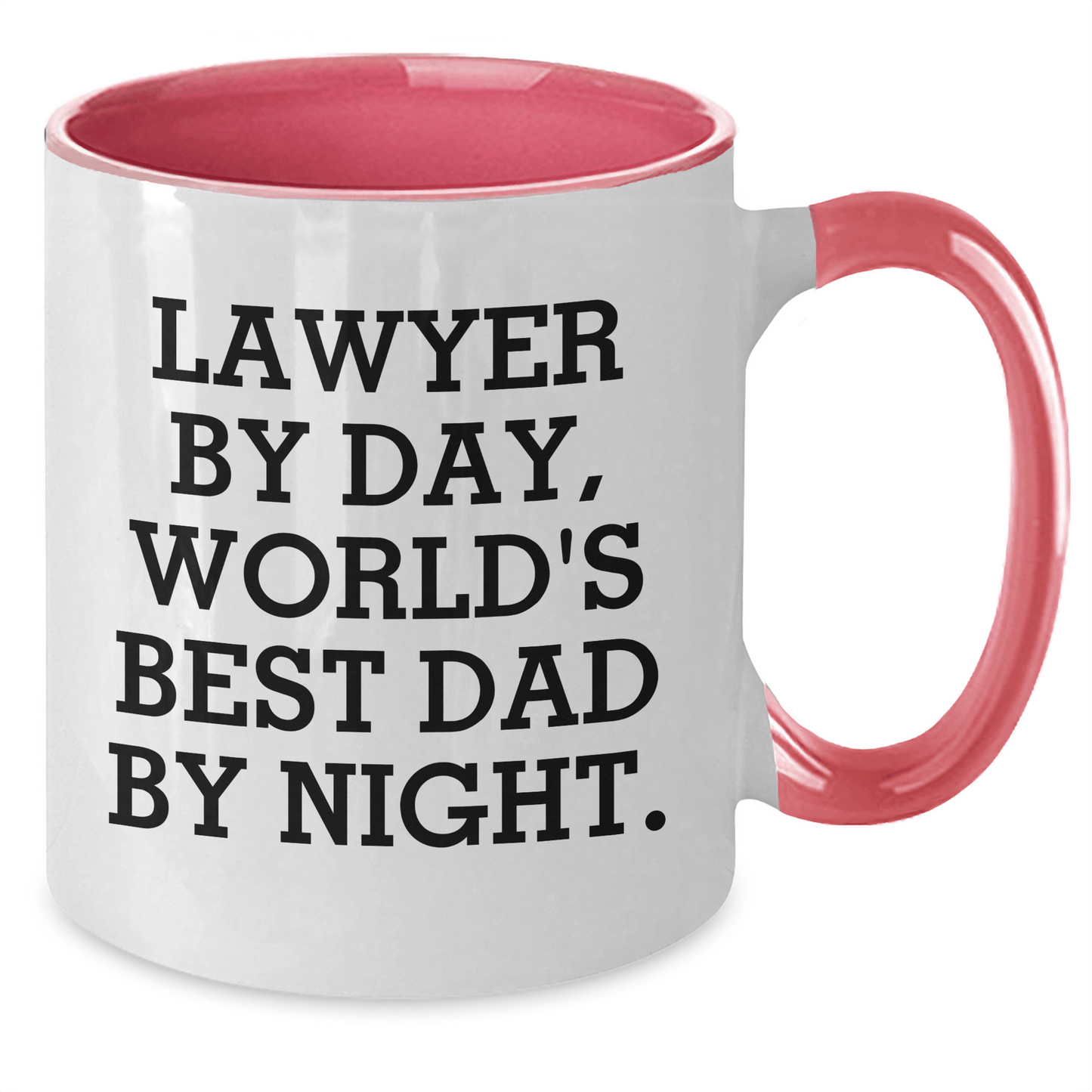 Funny Lawyer Gifts for Him - Two Tone Coffee Mug, 'Lawyer By Day, World's Best Dad By Night.' - Unique Father's Day Present from Family, Friends, or Coworkers