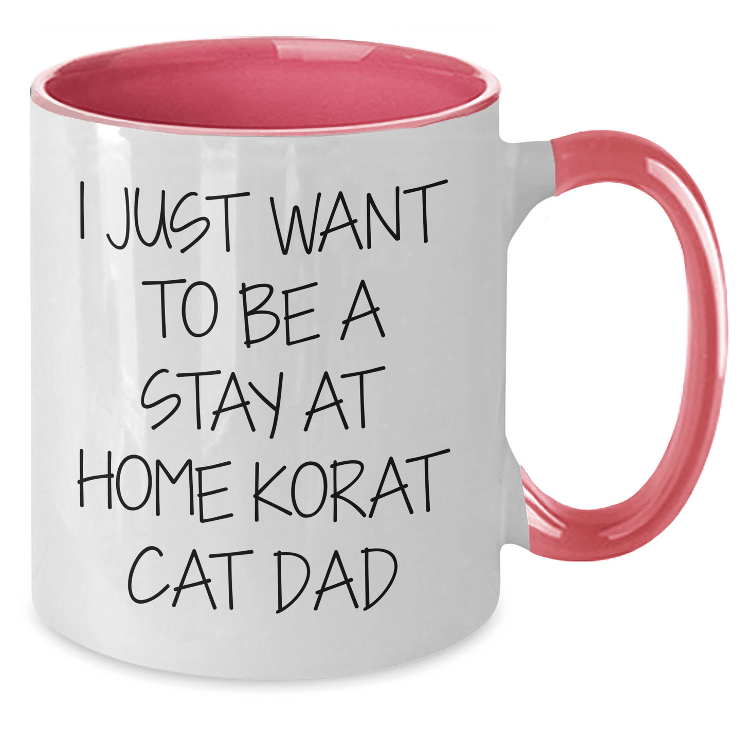 Korat Cat Dad's Funny Coffee Mug, Gifts from Friends for Korat Cat Lovers on Father's Day - Two Tone Ceramic Mug, 11oz, Microwave & Dishwasher Safe