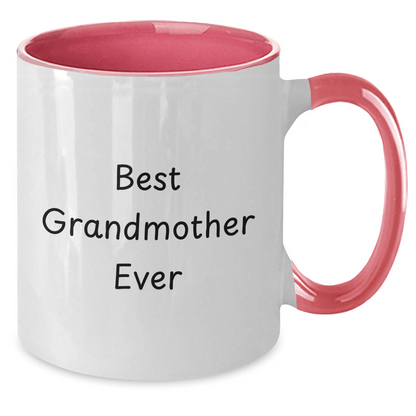 Funny Grandmother Gifts for Dad - Best Grandmother Ever Quote Two Tone Coffee Mug, Gifts from Family, Gifts for Grandmother