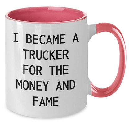 Funny Trucker Gifts, Two Tone Coffee Mug for Trucker Lovers, Gifts from Men to Trucker Wife for Mother's Day, Inspirational Quote - Additional