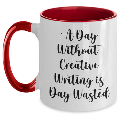 Creative Writing Lovers Two Tone Coffee Mug | Funny Creative Writing Gifts for Writers | Inspirational Father's Day Unique Gifts from Daughter or Son - Main