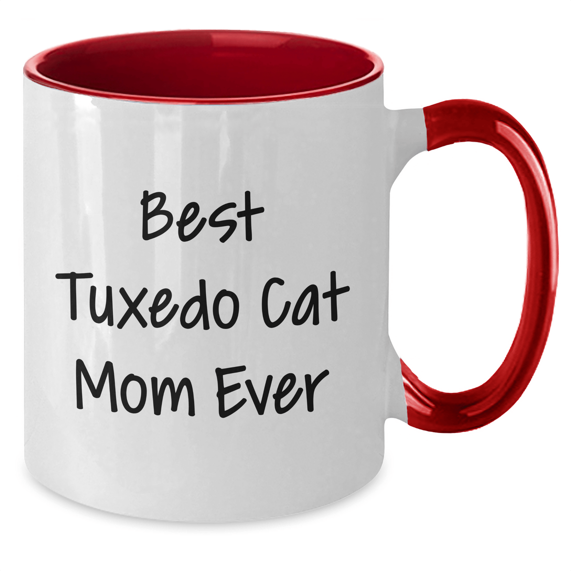 Funny Tuxedo Cat Mom Ever Gifts from Family to Dad for Father's Day Unique Two Tone Coffee Mug