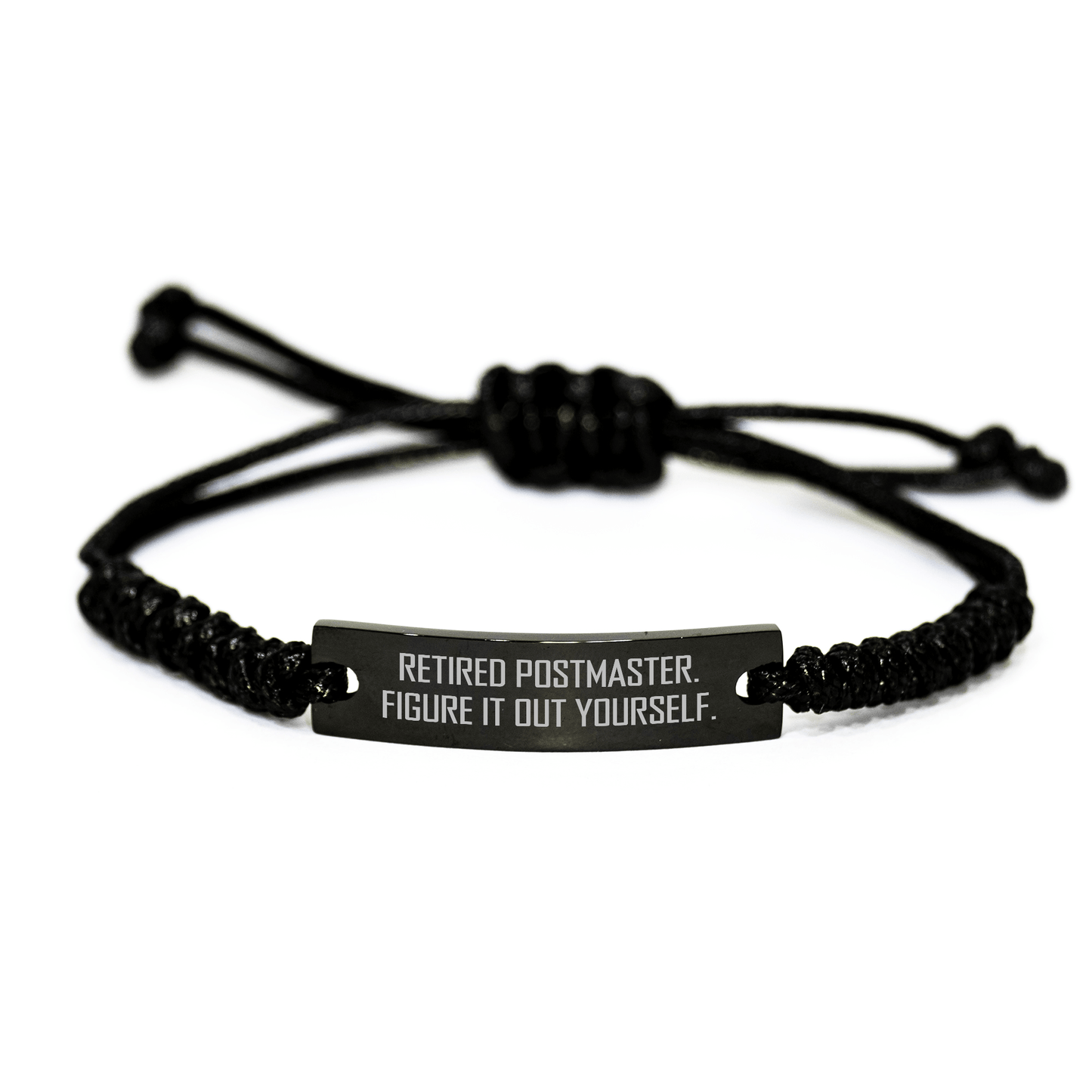 Postmaster Gifts from Men, Unique Retired Postmaster Figure It Out Yourself Rope Bracelets for Father's Day small / Black