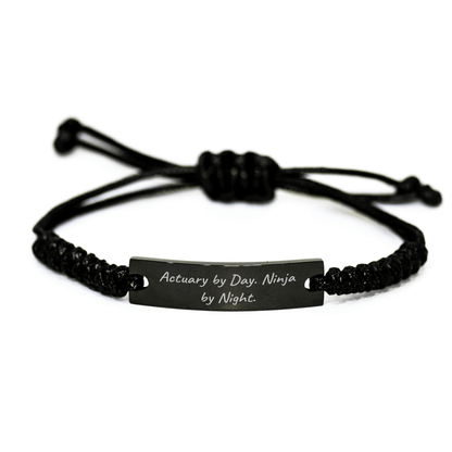 Actuary Gifts, Funny Quote Rope Bracelet, Gifts from Men to Actuary, Father's Day Unique Gifts small / Black
