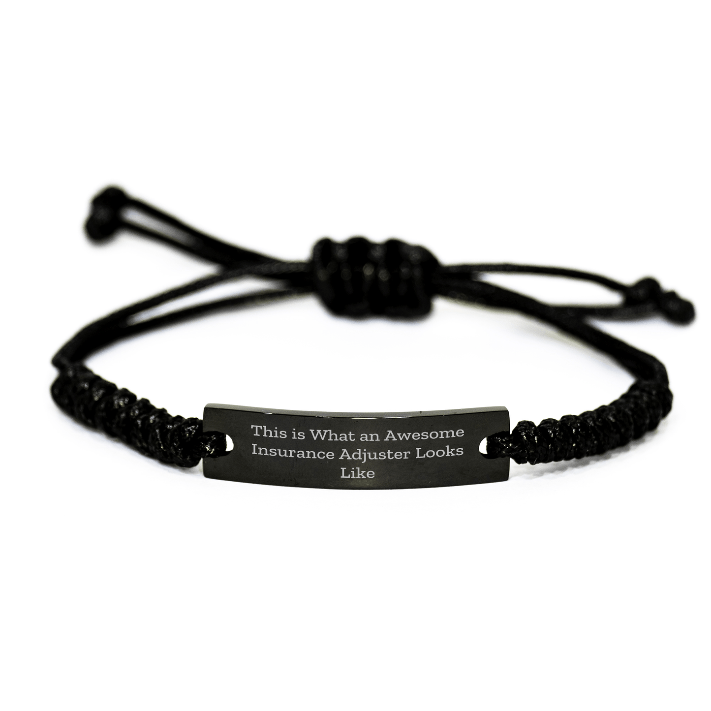 Insurance Adjuster Gifts: This Is What Awesome Looks Like, Rope Bracelet, Father's Day Unique Gifts from Men for Insurance Adjuster small / Black