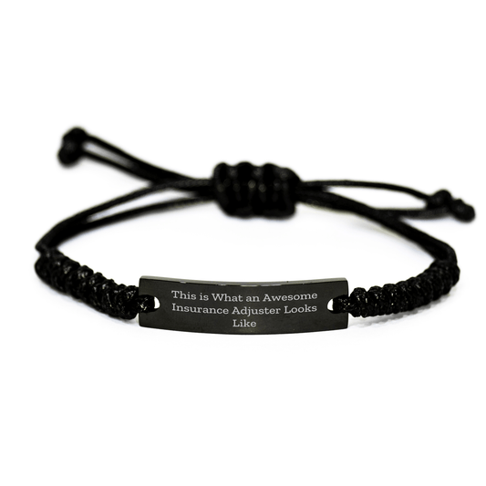 Insurance Adjuster Gifts: This Is What Awesome Looks Like, Rope Bracelet, Father's Day Unique Gifts from Men for Insurance Adjuster small / Black