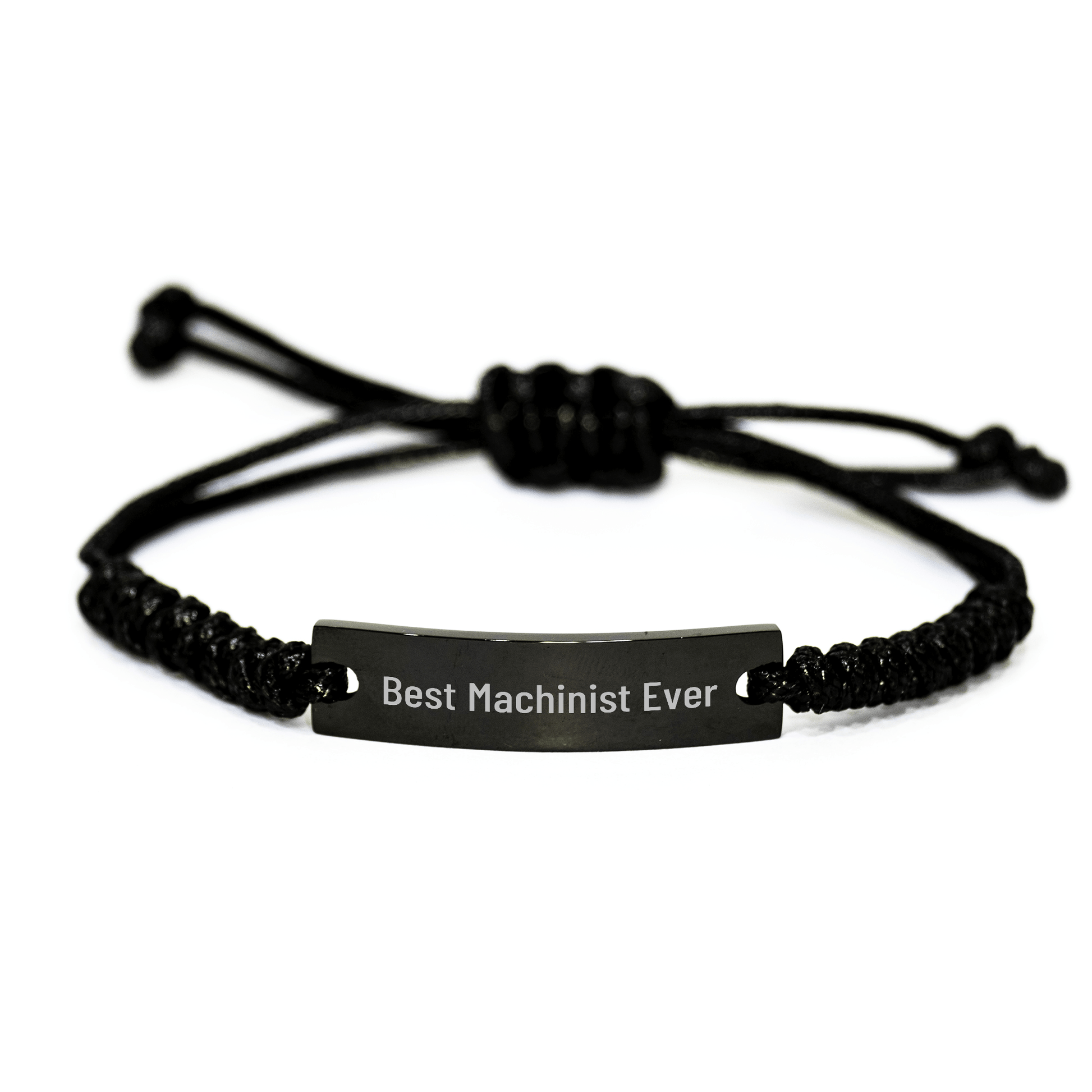 Best Machinist Ever Rope Bracelet Gifts from Men to Friends on Mother's Day, Adjustable Machinist Jewelry with Black Stainless Steel and Interlaced Rope small / Black