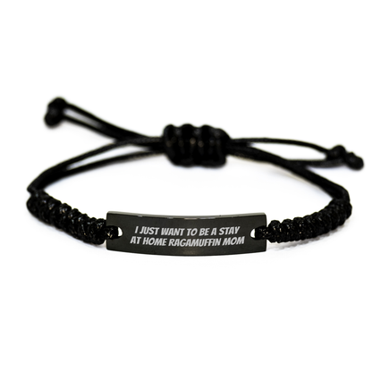 Ragamuffin Cat Mom's Inspirational Rope Bracelet Gifts from Family for Men's Father's Day Unique Presents - Image 1