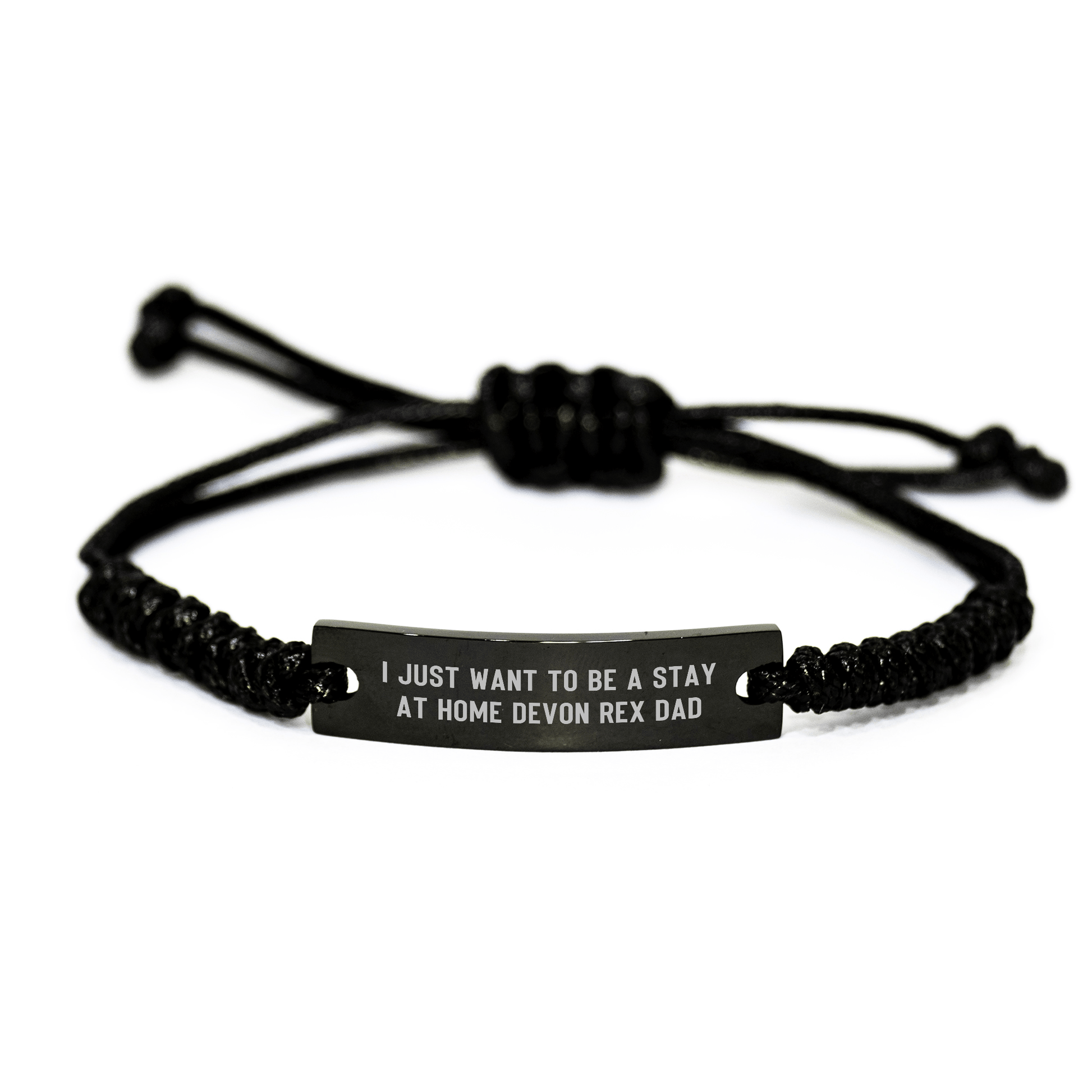 Devon Rex Cat Lover Gifts for Men - 'I Just Want To Be A Stay At Home Devon Rex Dad' Funny Rope Bracelet, Father's Day Unique Gifts from Dad to Family small / Black