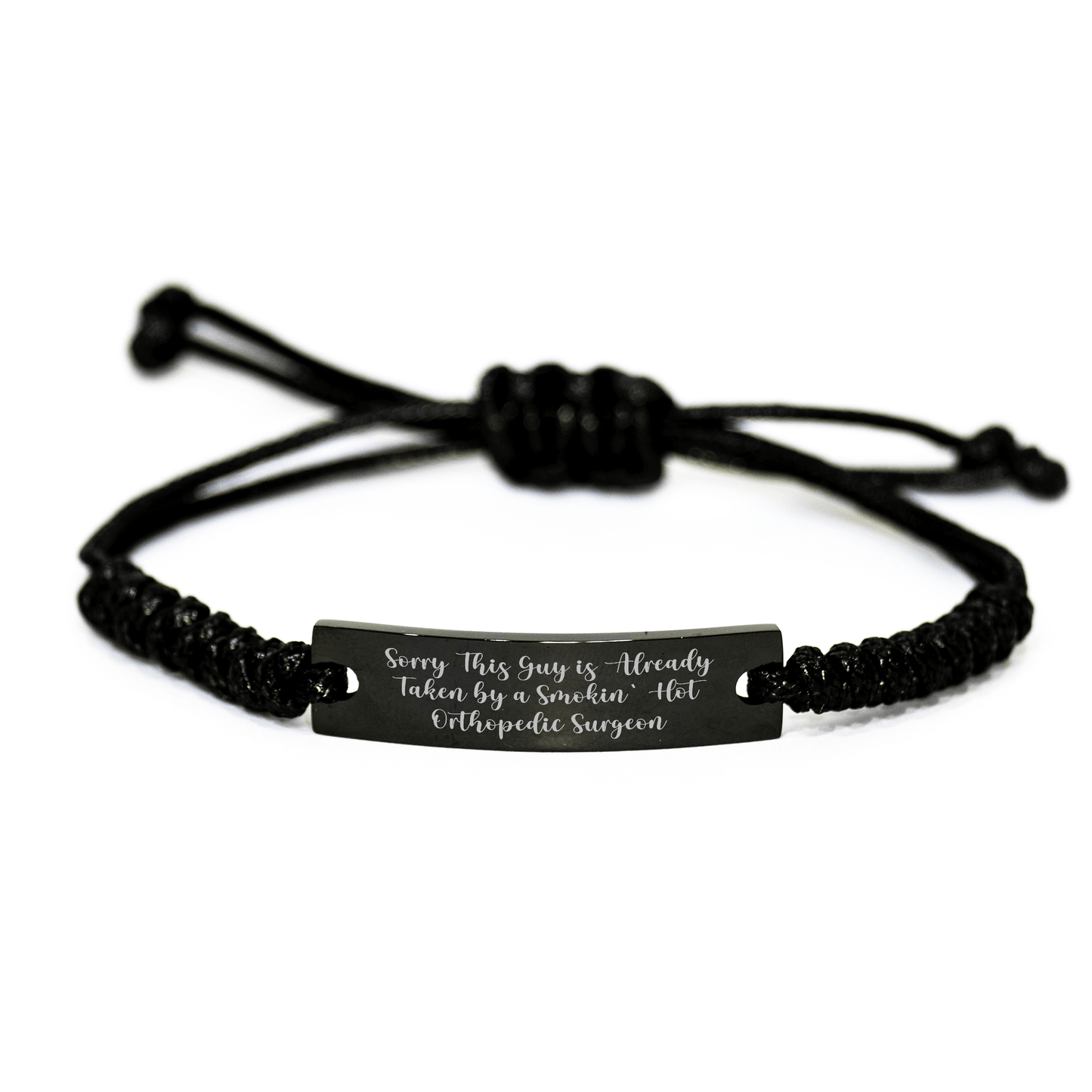 Orthopedic Surgeon Gifts, Funny Quote Rope Bracelet, Adjustable Black Leather Charm, Gifts from Friends to Orthopedic Surgeon, Father's Day Unique Gifts small / Black