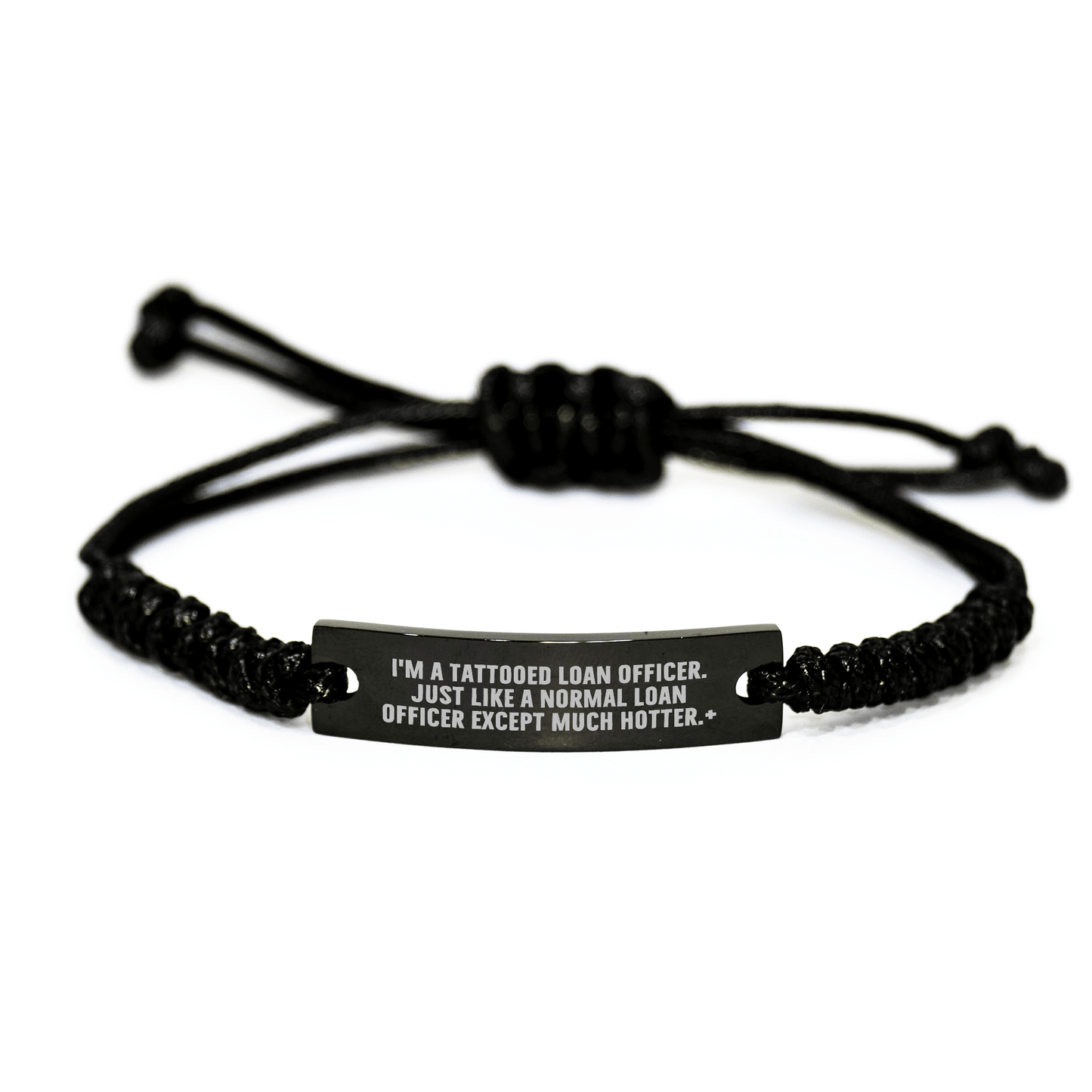 Funny Loan Officer Gifts from Friends, Inspirational Rope Bracelet for Loan Officers, Adjustable Graduation Unique Gifts for Men small / Black