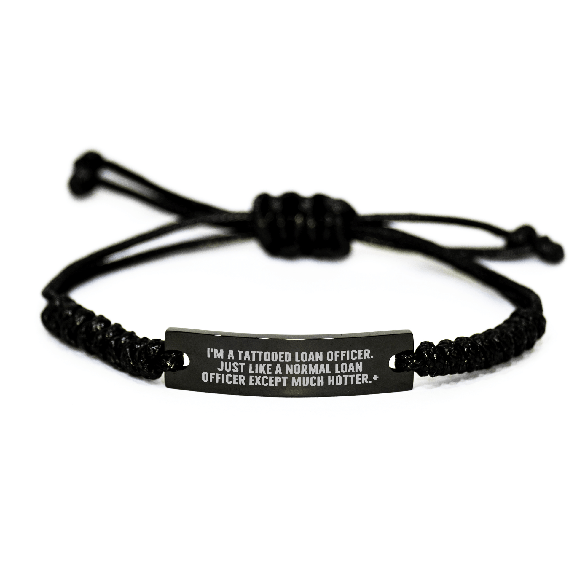 Funny Loan Officer Gifts from Friends, Inspirational Rope Bracelet for Loan Officers, Adjustable Graduation Unique Gifts for Men small / Black