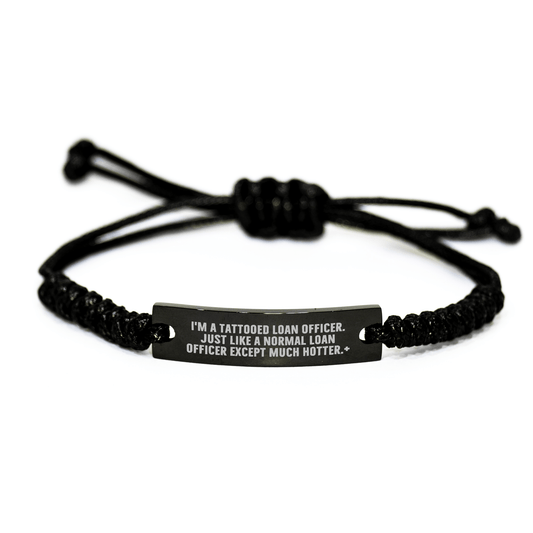 Funny Loan Officer Gifts from Friends, Inspirational Rope Bracelet for Loan Officers, Adjustable Graduation Unique Gifts for Men small / Black