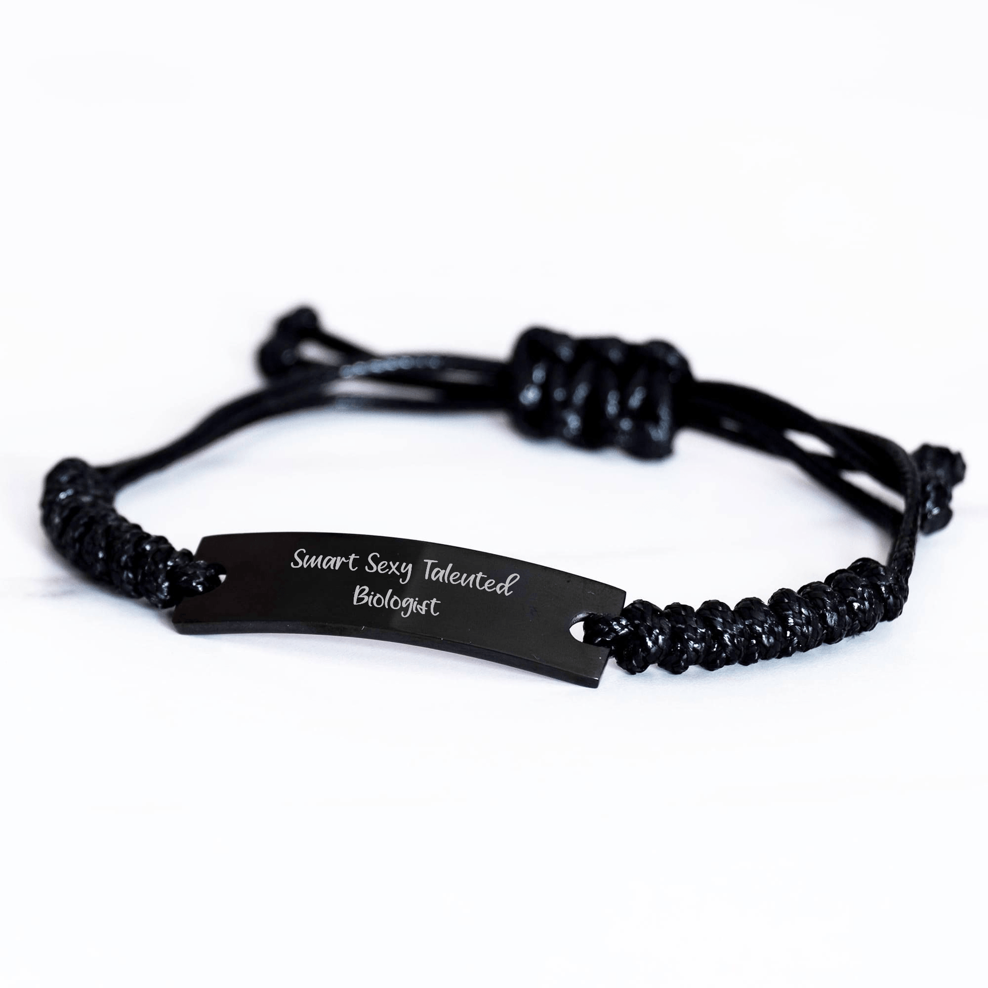 Smart Sexy Talented Biologist Rope Bracelet, Funny Quote Gift for Biologist, Mother's Day Unique Gifts from Family to Biologist small / Black