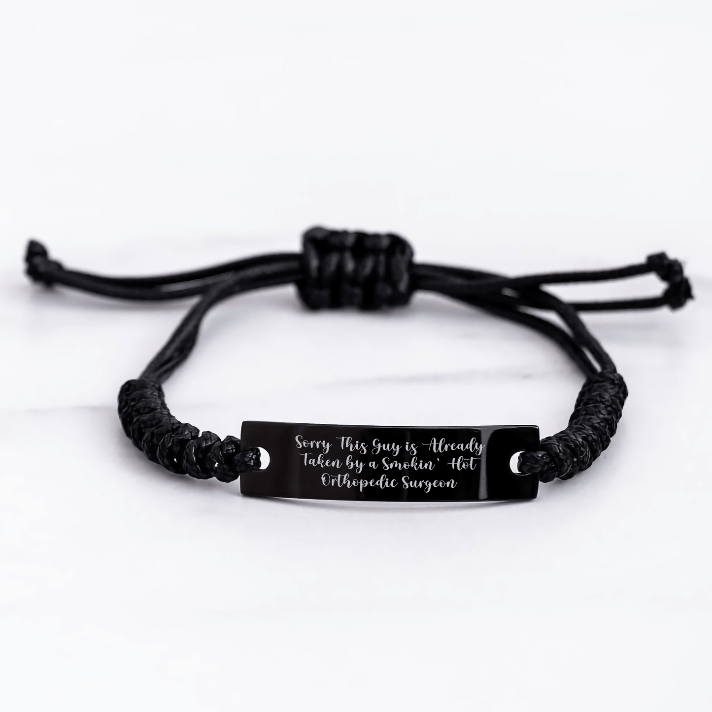 Orthopedic Surgeon Gifts, Funny Quote Rope Bracelet, Adjustable Black Leather Charm, Gifts from Friends to Orthopedic Surgeon, Father's Day Unique Gifts small / Black