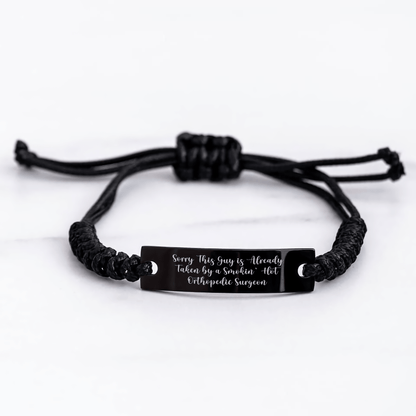 Orthopedic Surgeon Gifts, Funny Quote Rope Bracelet, Adjustable Black Leather Charm, Gifts from Friends to Orthopedic Surgeon, Father's Day Unique Gifts small / Black