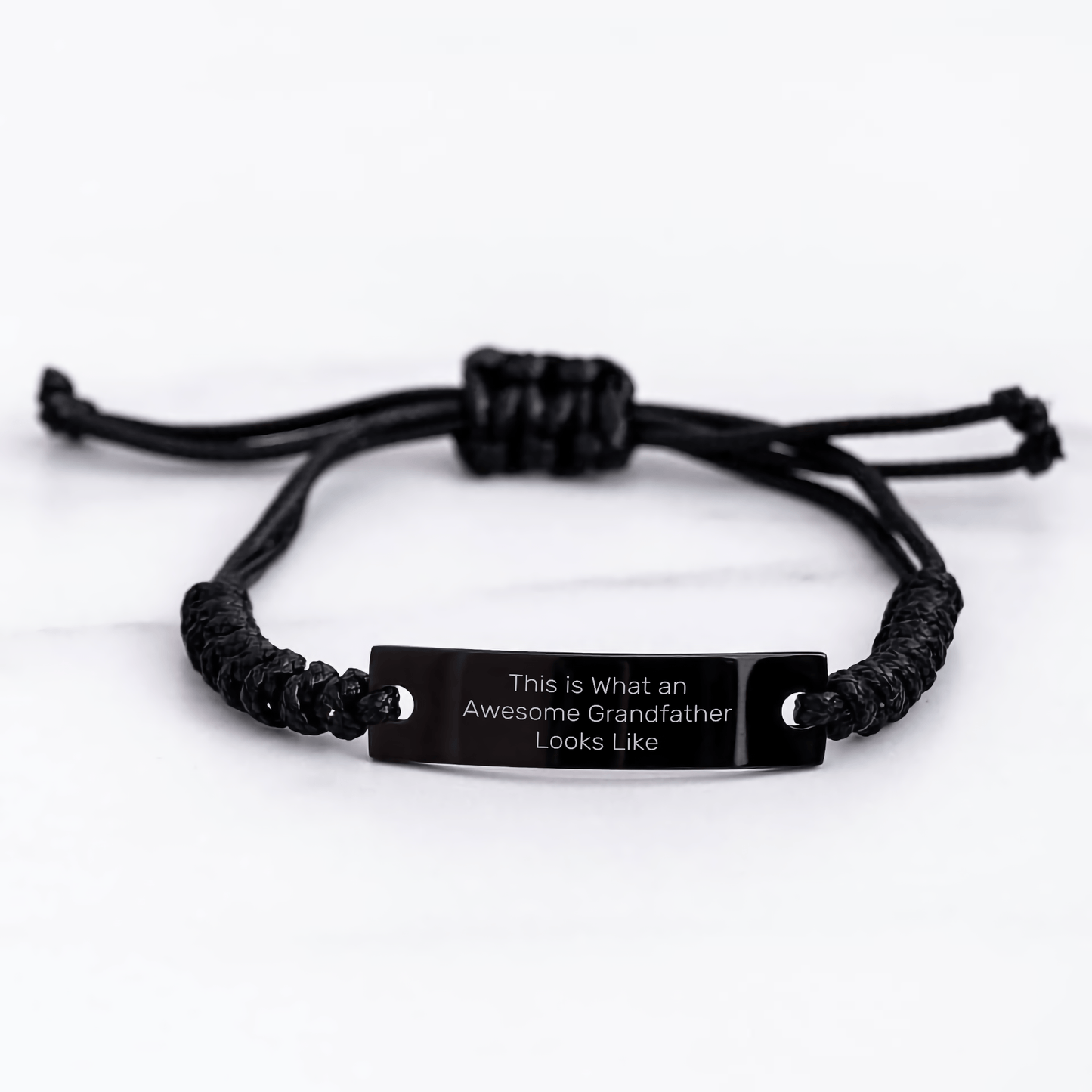Funny Grandfather Gifts Rope Bracelet for Him from Friends, Family, or Coworkers on Father's Day, This Is What An Awesome Grandfather Looks Like small / Black