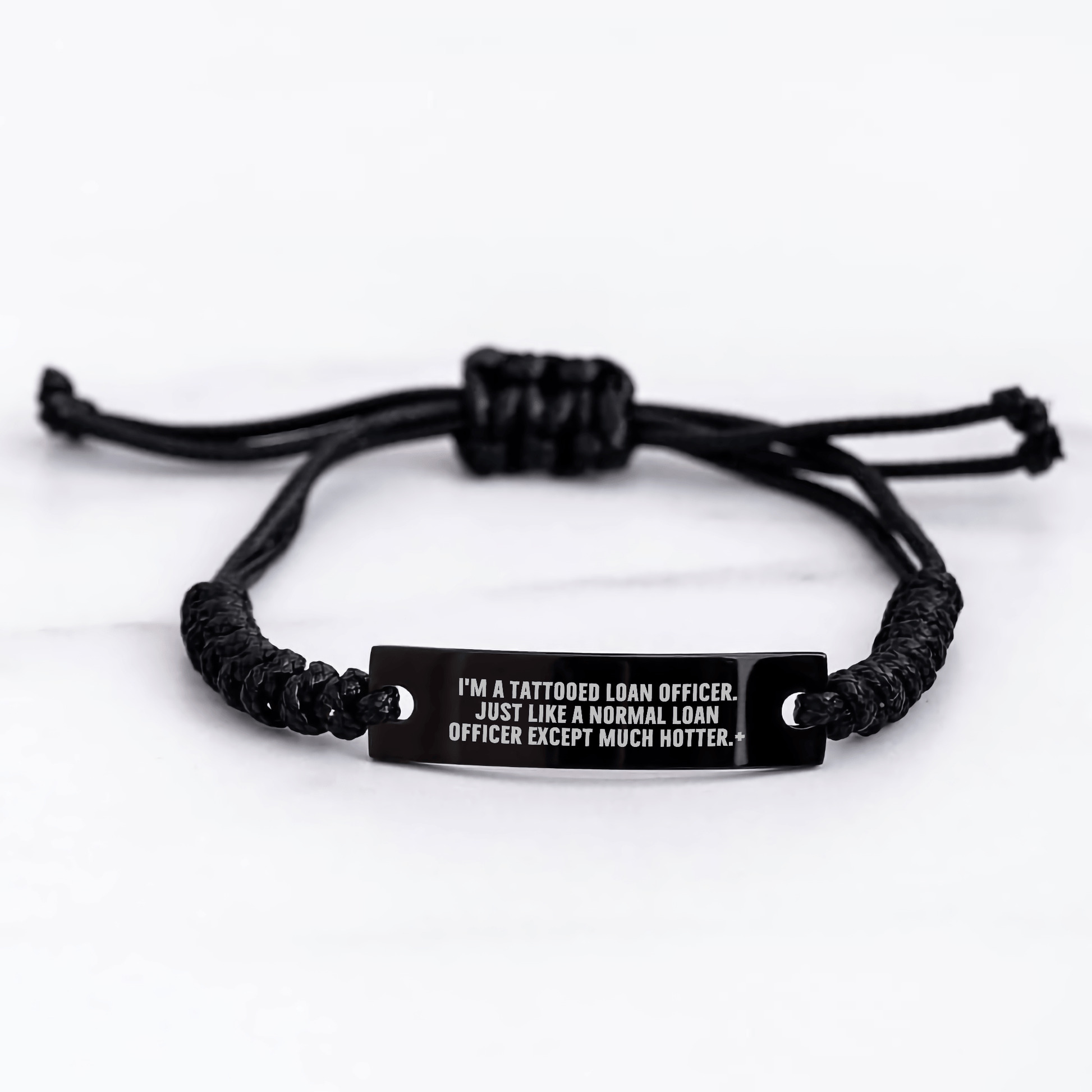 Funny Loan Officer Gifts from Friends, Inspirational Rope Bracelet for Loan Officers, Adjustable Graduation Unique Gifts for Men small / Black