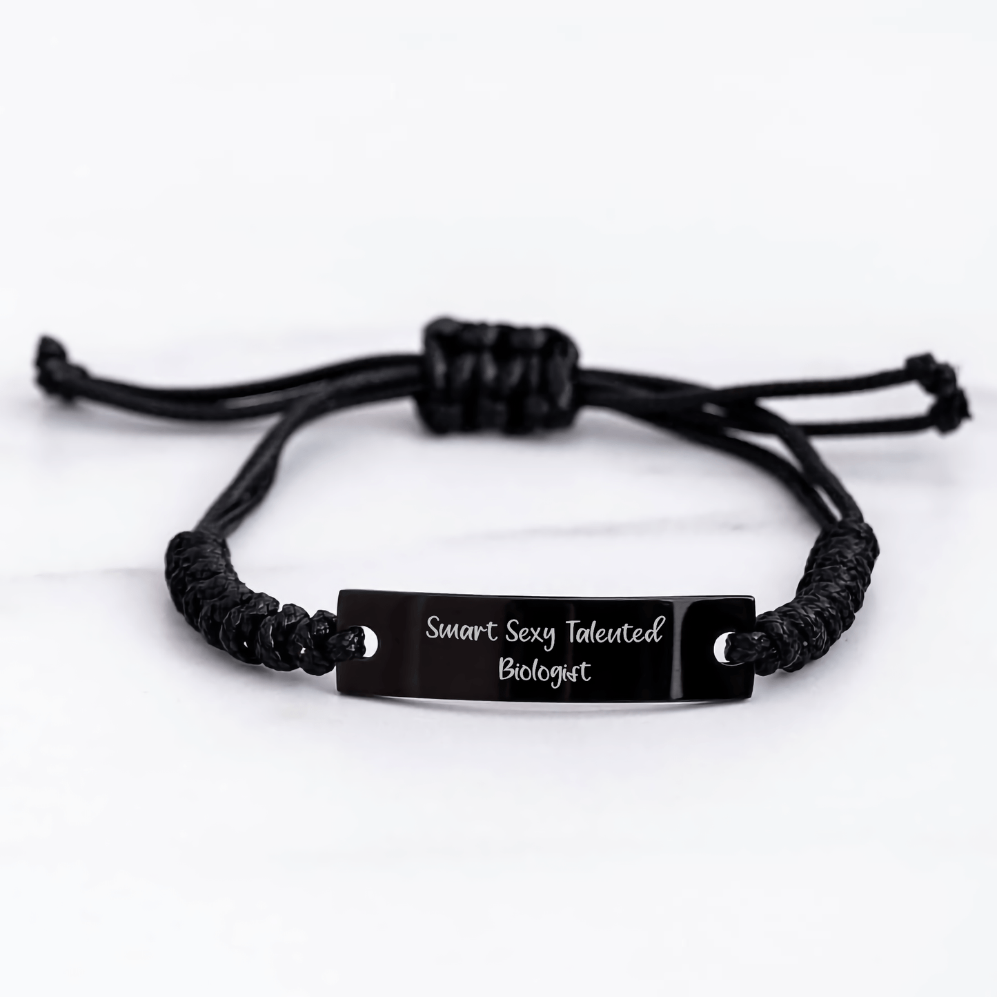 Smart Sexy Talented Biologist Rope Bracelet, Funny Quote Gift for Biologist, Mother's Day Unique Gifts from Family to Biologist small / Black