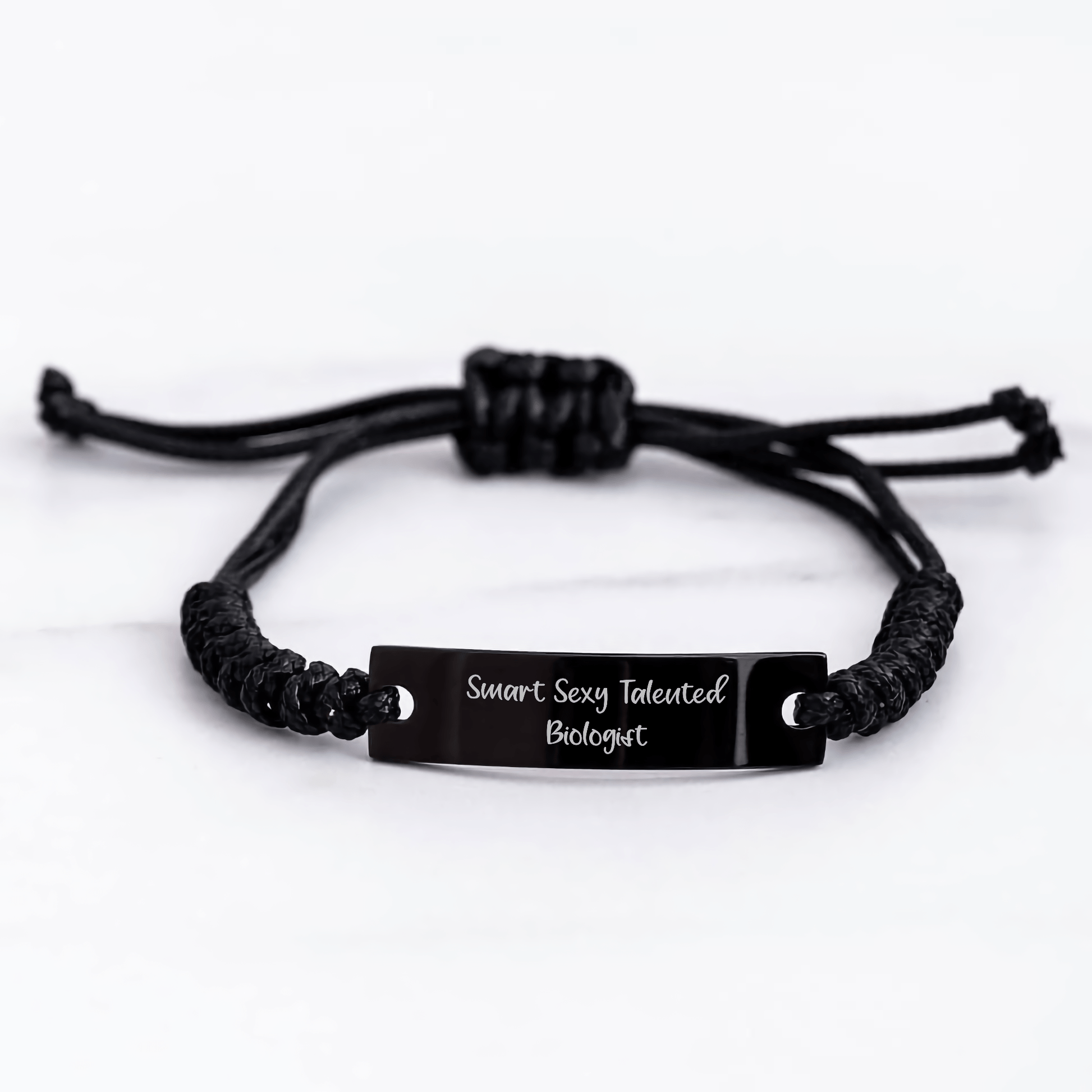 Smart Sexy Talented Biologist Rope Bracelet, Funny Quote Gift for Biologist, Mother's Day Unique Gifts from Family to Biologist small / Black