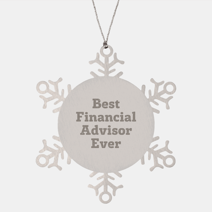 Best Financial Advisor Ever Snowflake Ornament, Gifts from Friends for Financial Advisors, Unique Christmas Unique Gifts small / Silver