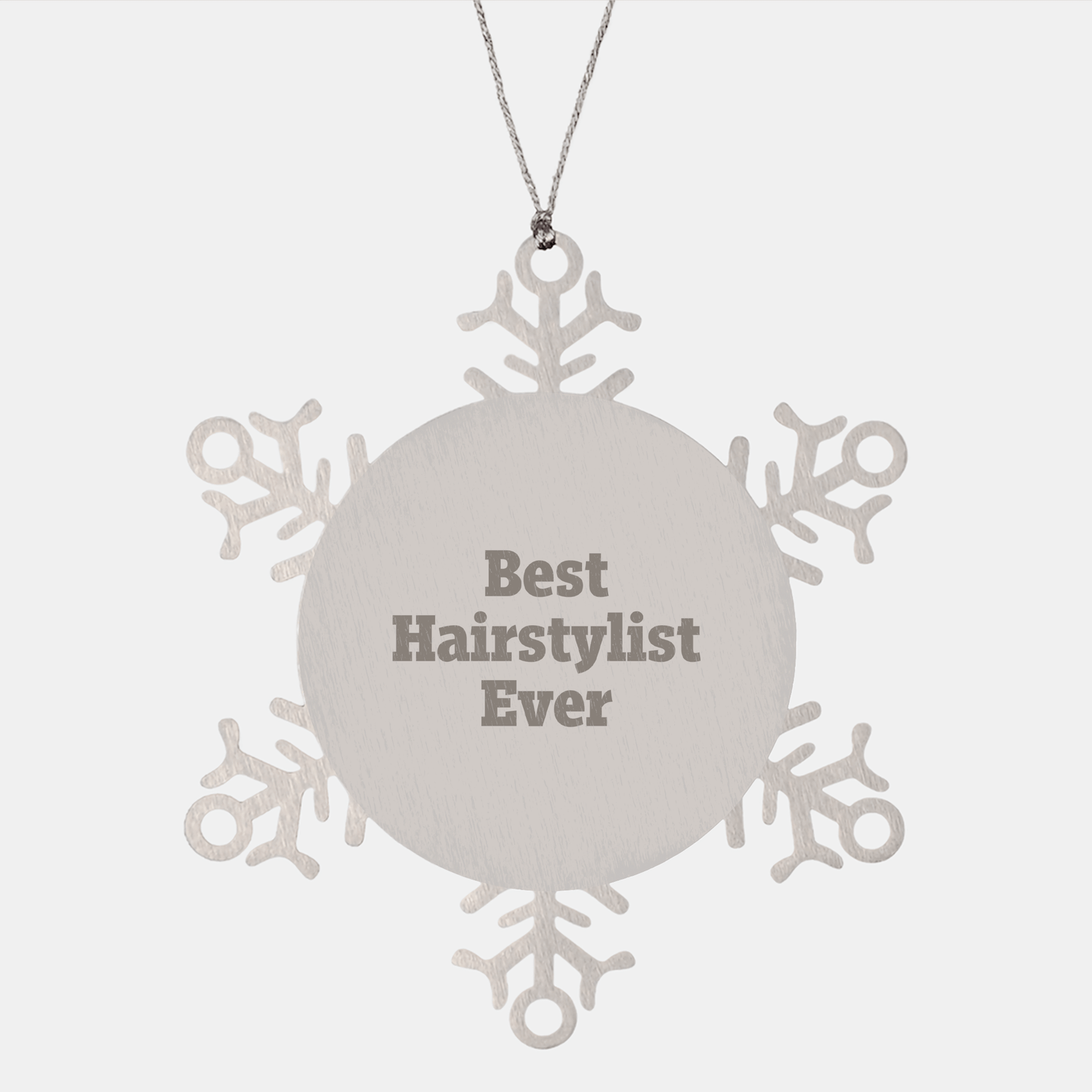 Funny Hairstylist Gifts from Family, Snowflake Ornament for Hairstylist, Best Hairstylist Ever Quote, Unique Christmas Unique Gifts for Friends small / Silver