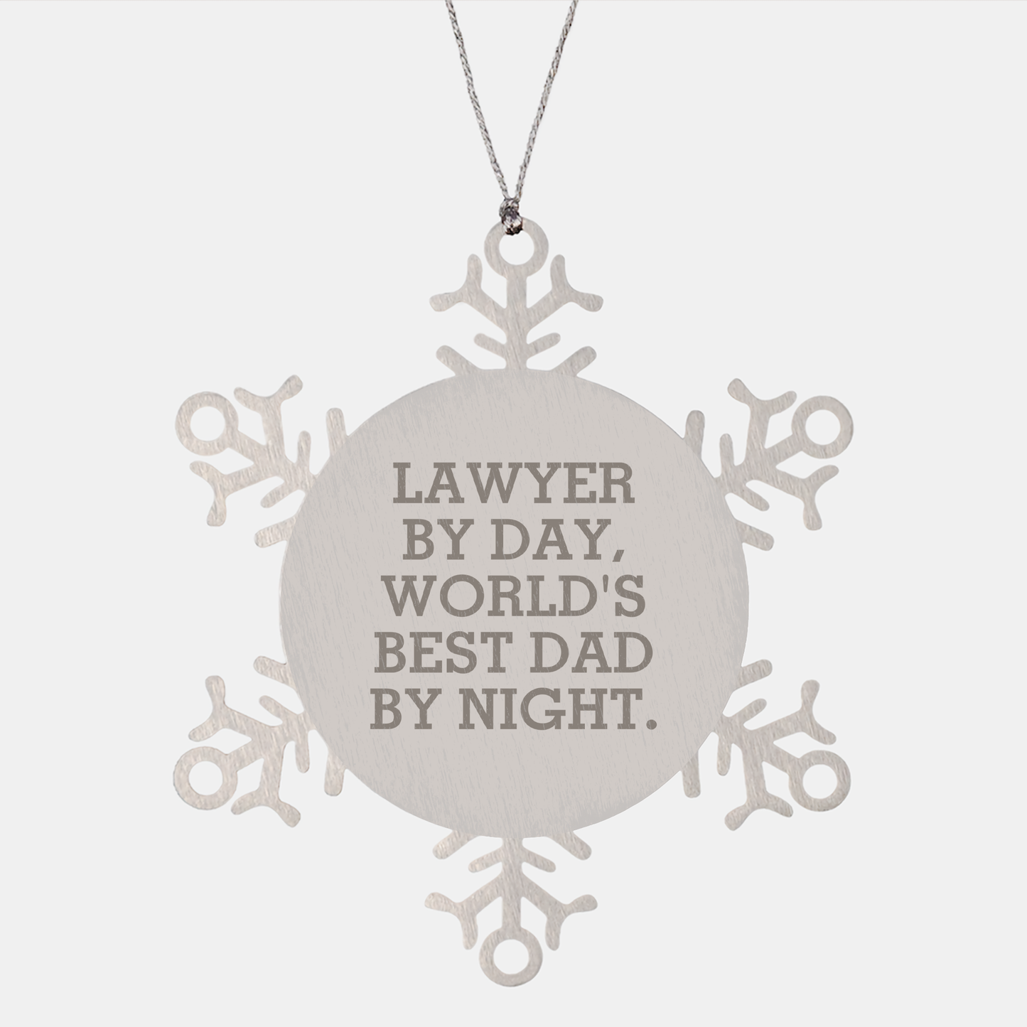 Funny Lawyer Gifts by Day, World's Best Dad Snowflake Ornaments by Night, Christmas Unique Gifts from Men - Image 1