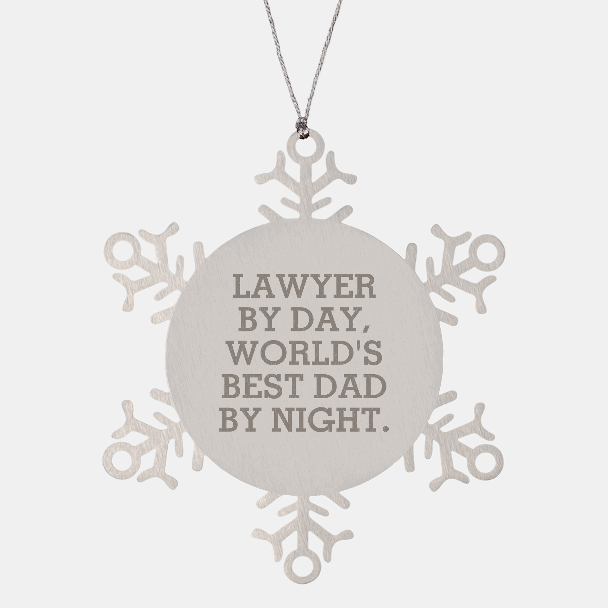 Funny Lawyer Gifts by Day, World's Best Dad Snowflake Ornaments by Night, Christmas Unique Gifts from Men - Image 1