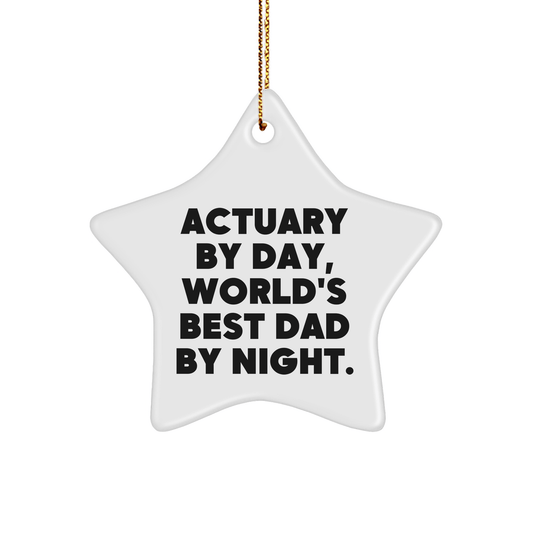 Actuary Gifts, Funny Star Ornament, Christmas Unique Presents from Dad to Actuary, Gifts for Actuary small / White