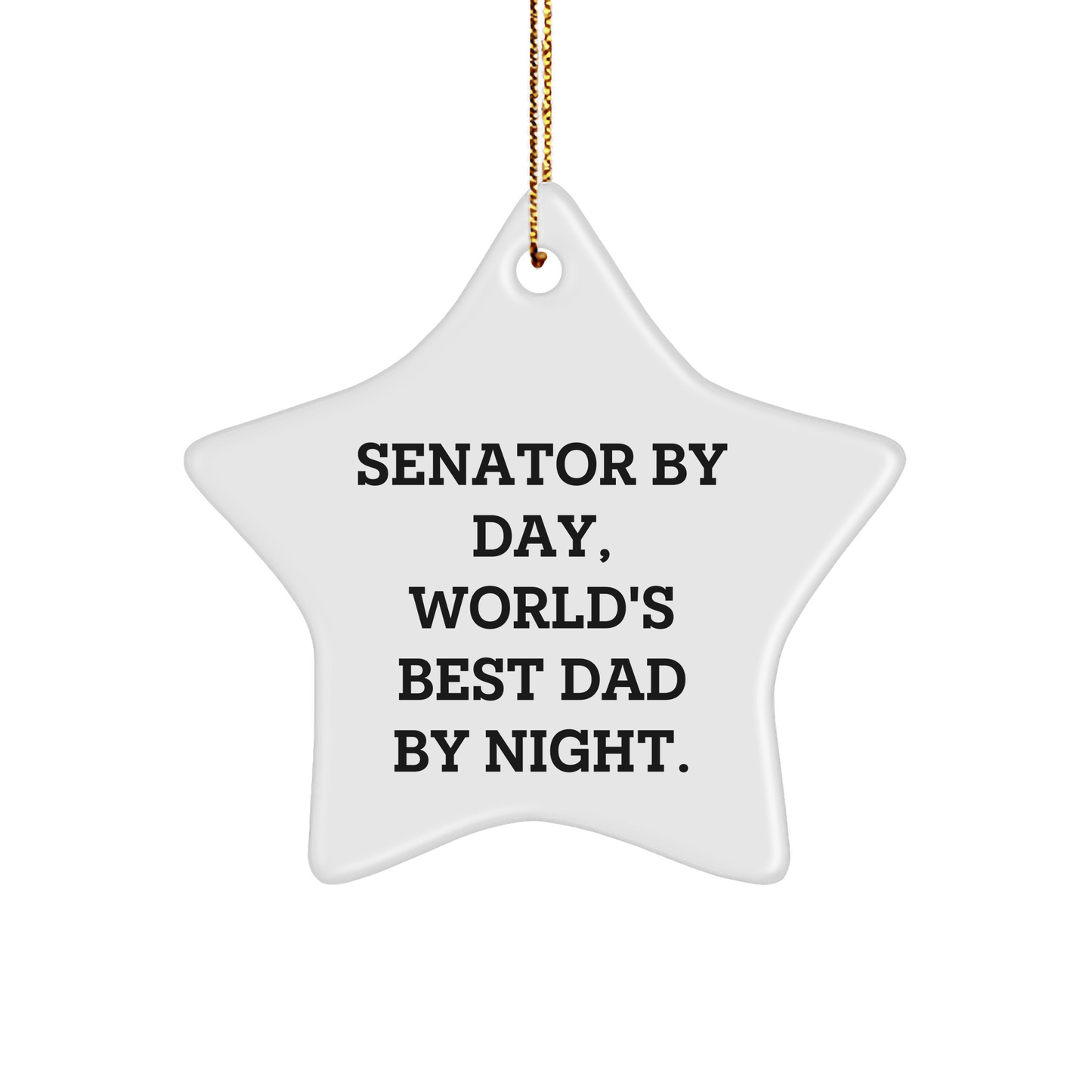 Senator Gifts from Men, World's Best Dad By Night Star Ornament, Funny Quote, Christmas Unique Gifts for Senator small / White