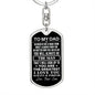 To My Dad Dog Tag Keychain - Gift for Dad from Son - The Man - Father's Day Birthday Christmas Dog Tag with Swivel Keychain (Steel) / No