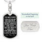 To My Dad Dog Tag Keychain - Gift for Dad from Son - The Man - Father's Day Birthday Christmas Dog Tag with Swivel Keychain (Steel) / Yes
