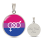 Bisexual Pride Necklace - Bi Symbol Necklace - LGBTQ+ Bisexual Flag Gift Luxury Necklace (Silver) / Yes