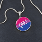 Bisexual Pride Necklace - Bi Symbol Necklace - LGBTQ+ Bisexual Flag Gift