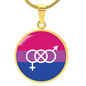 Bisexual Pride Necklace - Bi Symbol Necklace - LGBTQ+ Bisexual Flag Gift Luxury Necklace (Gold) / No